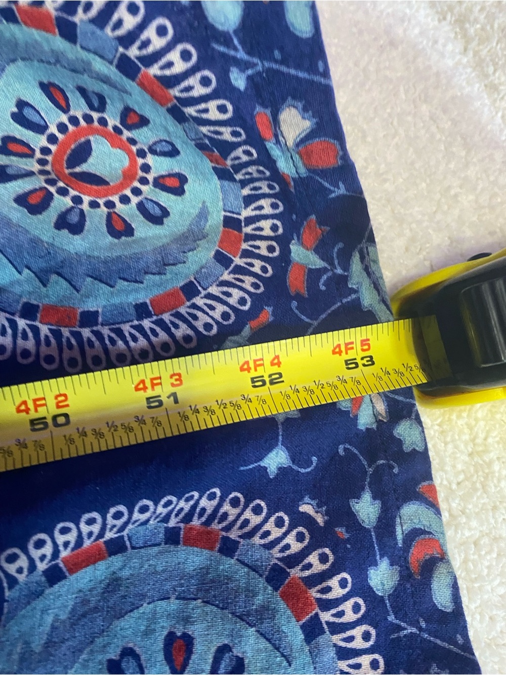 EARTHBOUND Navy Paisley & Mandala Open Duster with Red and Light Blue Accents - Picture 4 of 4